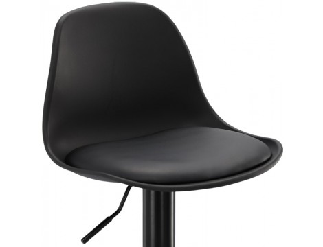 Krzesło barowe kosmetyczne fryzjerskie fotel z oparciem czarne Outlet - 2