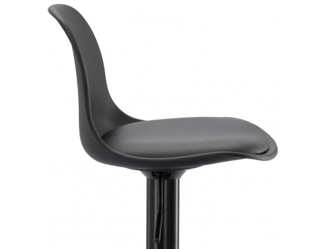 Krzesło barowe kosmetyczne fryzjerskie fotel z oparciem czarne Outlet - 3