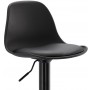 Krzesło barowe kosmetyczne fryzjerskie fotel z oparciem czarne Outlet - 4