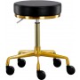 Taboret kosmetyczny okrągły fryzjerski hoker stołek czarny Outlet - 2