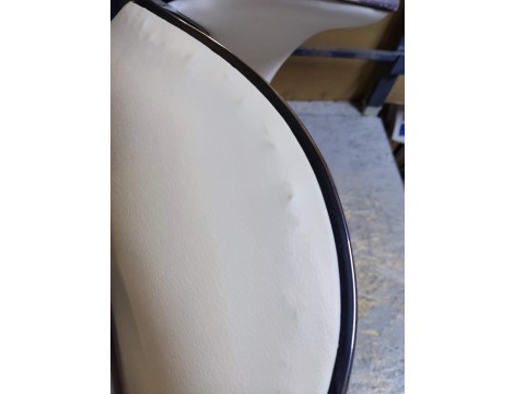 Taboret kosmetyczny siodło krzesło z oparciem biały Outlet - 2