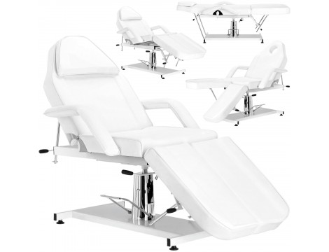 Fotel hydrauliczny kosmetyczny Isaiah obrotowy spa łóżko leżanka do salonu kosmetycznego biały Outlet