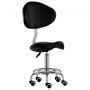 Taboret kosmetyczny siodło krzesło z oparciem Rodi Black Outlet - 2
