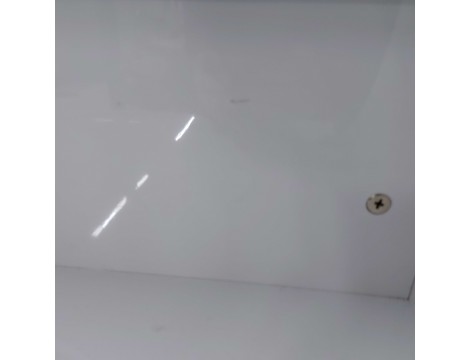 Recepcja fryzjerska lakierowana Diamond Com 120 cm kosmetyczna do salonu biała złożona Outlet - 17