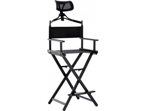 Krzesło z oparciem składane fotel do makijażu wizażu make-up aluminium lekkie Outlet - 3