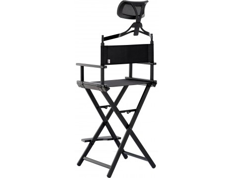 Krzesło z oparciem składane fotel do makijażu wizażu make-up aluminium lekkie Outlet - 5