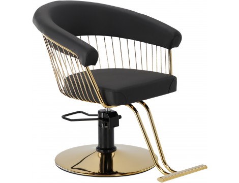 Fotel fryzjerski Zoe Gold hydrauliczny obrotowy podnóżek do salonu fryzjerskiego krzesło fryzjerskie Outlet