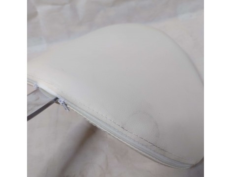 Taboret kosmetyczny siodło krzesło z oparciem Rodi White Outlet - 3
