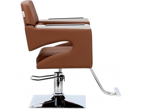 Fotel fryzjerski Gaja Brown hydrauliczny obrotowy podnóżek do salonu fryzjerskiego krzesło fryzjerskie Outlet - 3