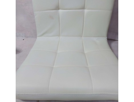 Krzesło barowe kosmetyczne fryzjerskie fotel z oparciem białe Outlet - 7