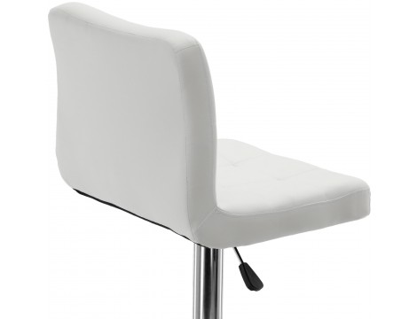 Krzesło barowe kosmetyczne fryzjerskie fotel z oparciem białe Outlet - 5