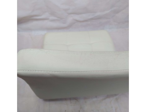 Krzesło barowe kosmetyczne fryzjerskie fotel z oparciem białe Outlet - 9