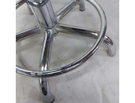 Taboret kosmetyczny okrągły fryzjerski hoker stołek czarny Outlet - 6