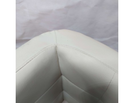 Krzesło barowe kosmetyczne fryzjerskie fotel z oparciem białe Outlet - 10