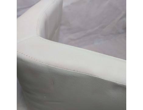 Krzesło barowe kosmetyczne fryzjerskie fotel z oparciem białe Outlet - 11