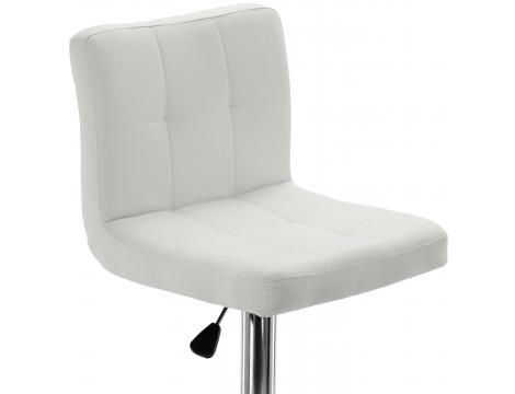 Krzesło barowe kosmetyczne fryzjerskie fotel z oparciem białe Outlet - 4