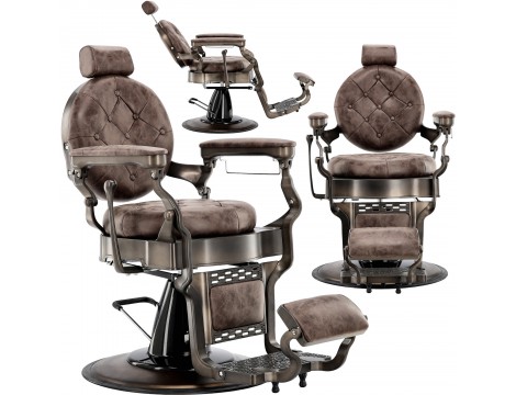 Fotel fryzjerski barberski hydrauliczny do salonu fryzjerskiego  barber shop Brown Pearl Barberking w 24H Outlet