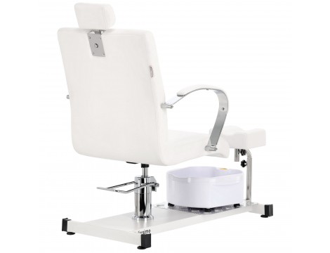 Fotel kosmetyczny do pedicure Luis z masażerem stóp do salonu spa biały Outlet - 4