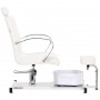 Fotel kosmetyczny do pedicure Luis z masażerem stóp do salonu spa biały Outlet - 3