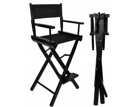 Krzesło fotel do make-up kosmetyczne z oparciem fotel gabinet SPA praktyczne składane drewniane Outlet