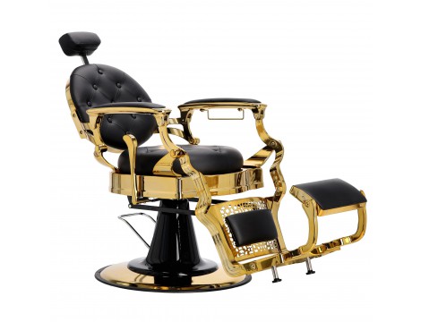 Fotel fryzjerski barberski hydrauliczny do salonu fryzjerskiego barber shop Logan Gold Barberking w 24H Outlet - 6