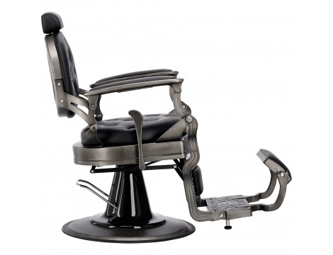 Fotel fryzjerski barberski hydrauliczny do salonu fryzjerskiego barber shop Logan Black Gungrey Barberking Outlet - 3