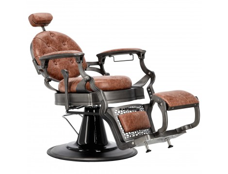 Fotel fryzjerski barberski hydrauliczny do salonu fryzjerskiego barber shop Logan Brown Gungrey Barberking Outlet - 7