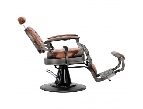 Fotel fryzjerski barberski hydrauliczny do salonu fryzjerskiego barber shop Logan Brown Gungrey Barberking Outlet - 3