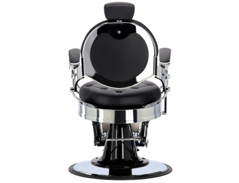 Fotel fryzjerski barberski hydrauliczny do salonu fryzjerskiego barber shop Logan Black Silver Barberking Outlet - 5
