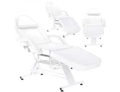 Fotel kosmetyczny z kuwetami biały łóżko leżanka spa Outlet