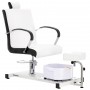 Fotel kosmetyczny do pedicure Luis z masażerem stóp do salonu spa biało-czarny Outlet - 2