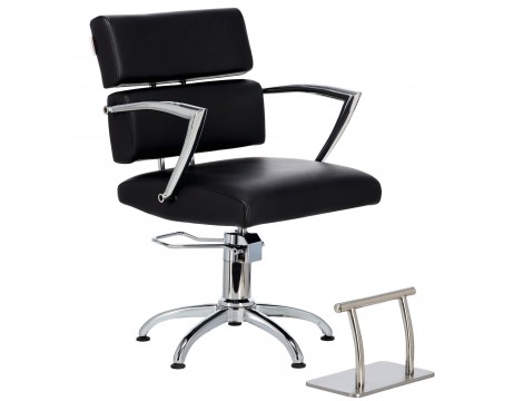 Fotel fryzjerski Olga hydrauliczny obrotowy do salonu fryzjerskiego podnóżek chromowany krzesło fryzjerskie Outlet - 2