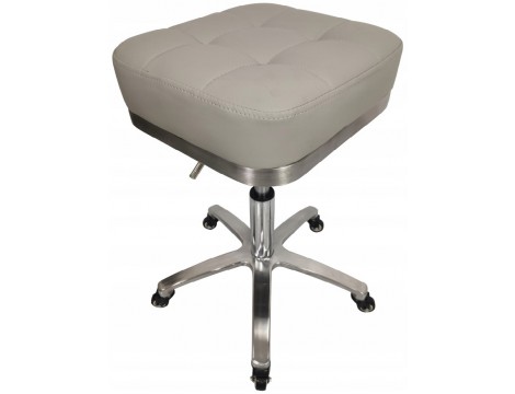 Krzesło taboret kosmetyczny fryzjerski hoker pufa szary Outlet - 2