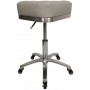 Krzesło taboret kosmetyczny fryzjerski hoker pufa szary Outlet - 3