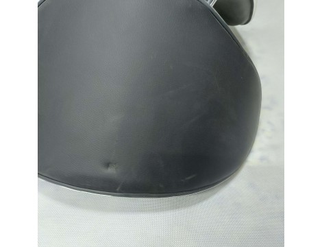 Taboret kosmetyczny z oparciem czarny curved fryzjerski Outlet - 9