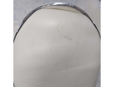 Taboret kosmetyczny siodło krzesło z oparciem biały Outlet - 9