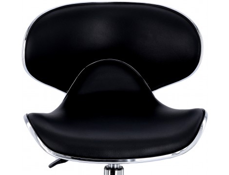 Taboret kosmetyczny z oparciem czarny curved fryzjerski Outlet - 5