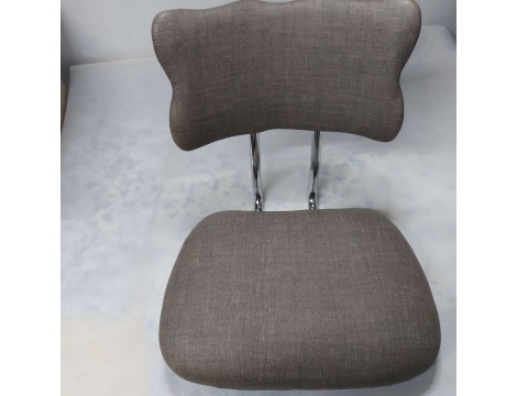 Taboret kosmetyczny krzesło z oparciem Szary Outlet - 7