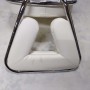 Taboret kosmetyczny siodło krzesło z oparciem biały Outlet - 4