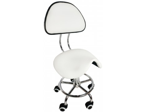 Taboret kosmetyczny siodło krzesło z oparciem OP-W Outlet