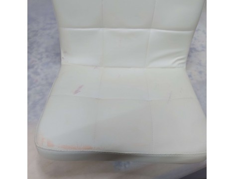 Krzesło barowe kosmetyczne fryzjerskie fotel z oparciem białe Outlet - 7