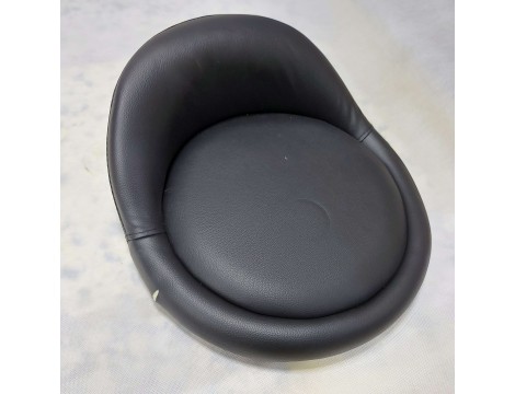 Krzesło taboret kosmetyczny fryzjerski czarny Outlet - 3
