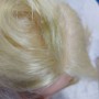Główka treningowa Iza 70 cm blond, włos termiczny+ uchwyt, fryzjerska do czesania, głowa do ćwiczeń Outlet - 7