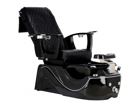 Fotel kosmetyczny elektryczny z masażem do pedicure stóp do salonu SPA czarny Outlet - 5