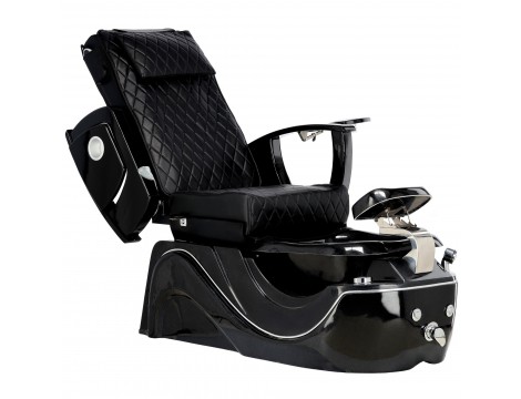 Fotel kosmetyczny elektryczny z masażem do pedicure stóp do salonu SPA czarny Outlet - 6