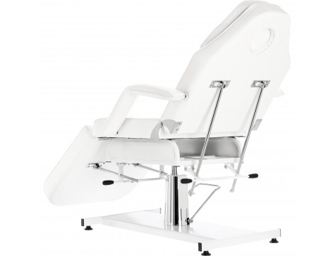 Fotel kosmetyczny hydrauliczny obrotowy spa biały leżanka Outlet - 5