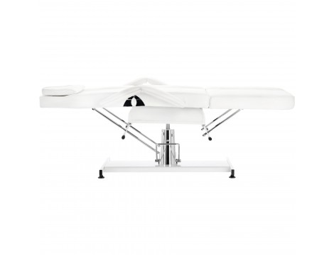 Fotel kosmetyczny hydrauliczny obrotowy spa biały leżanka Outlet - 6