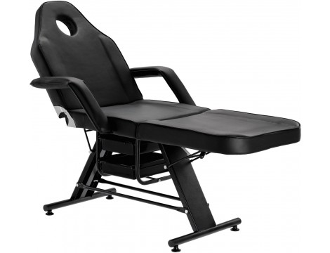 Fotel kosmetyczny z kuwetami czarny łóżko leżanka spa Outlet - 3