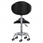 Taboret kosmetyczny siodło krzesło z oparciem Rodi Black Outlet - 4