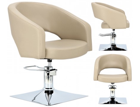 Fotel fryzjerski Greta hydrauliczny obrotowy do salonu fryzjerskiego podnóżek chromowany krzesło fryzjerskie Outlet